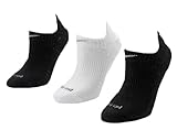 Nike Dri-Fit Lightweight No Show Socks 3 Pair (Women's Shoe Size: 6-10, Black/White)