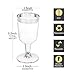 50 PACK Silver Plastic Wine Cups, Disposable Wine Glasses with Silver Rim 6 Oz, Ideal for Party, Wedding, Celebration