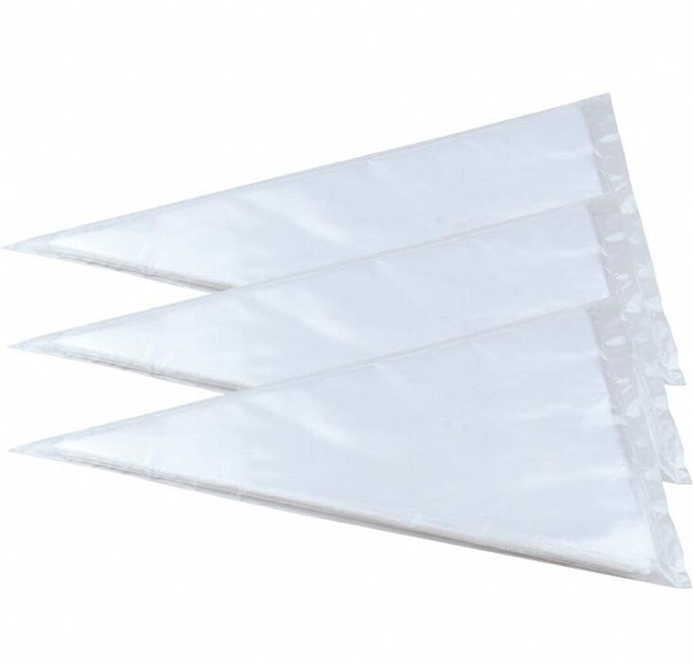 CHSYOO 200 Pcs Thick Disposable Pastry Bag, Icing Bag Pipe Bag, Medium Plastic Pastry Bag for Cake Dessert Biscuit Macaron Decoration (38.5 x 35 x 23.8 cm)