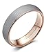 Tungary 6mm Mens Womens Tungsten Rings Wedding Engagement Band Promise Brushed Rose-Gold Size 4-14