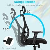 Durrafy Ergonomic Office Chair High-Back Mesh with Adjustable Armrests & Lumbar view 5