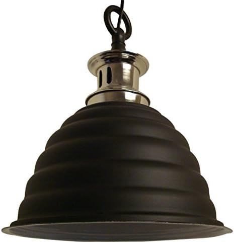 LightMakers ENDUSTRIE Hanging Lamp in Black and Nickel, 11d x 14h"