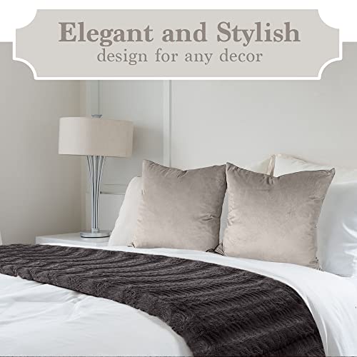 The Connecticut Home Company Throw Blanket, Soft Plush Reversible Faux