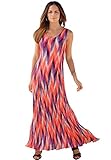 Roamans Women's Plus Size A Line Crinkle Maxi Dress
