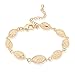 Mytys 2 Tone Palm Cuff Bangle for Women 18K Gold Plated Adjustable Size Hand Bracelets for Women (A3)