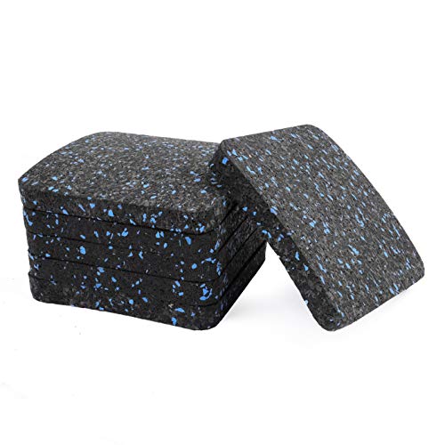 [6 Pack] Exercise Equipment Mat 4" x 4" x 0.5" Pads Treadmill Mat for