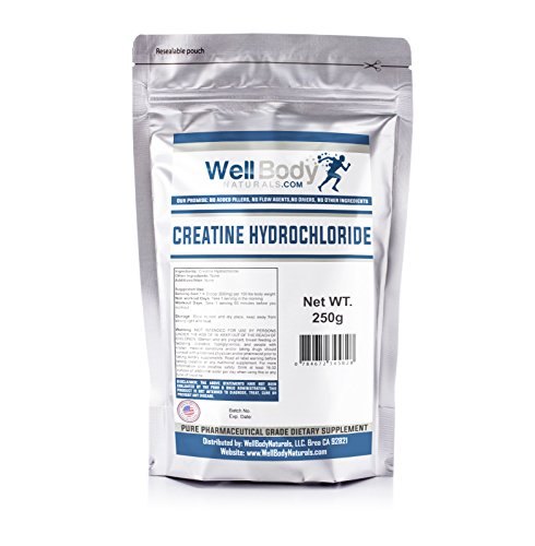 WellBodyNaturals Creatine Hydrochloride (HCL) Powder (250 grams)