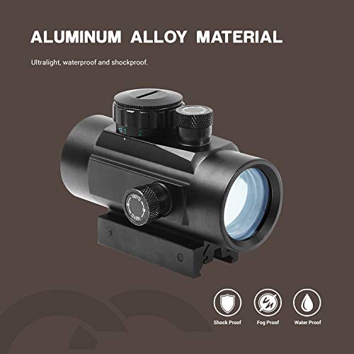 ESSLNB Airsoft Red Dot Scope Reflex Sight 30mm Optics Prism with 5 Brightness Settings 20mm/11mm Weaver/Picatinny Rail Mount for Hunting Spotting Aiming Positioning (Red/Green Sight Scope)