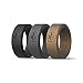 MAUI RINGS Best Silicone Wedding Ring Solid Style Engagement Rings Silicone Band for Men Wedding Rubber Bands Mens Ring Men Wedding Band Safe Ring Sport Gym (Black/Dark Grey/Gold, 9)