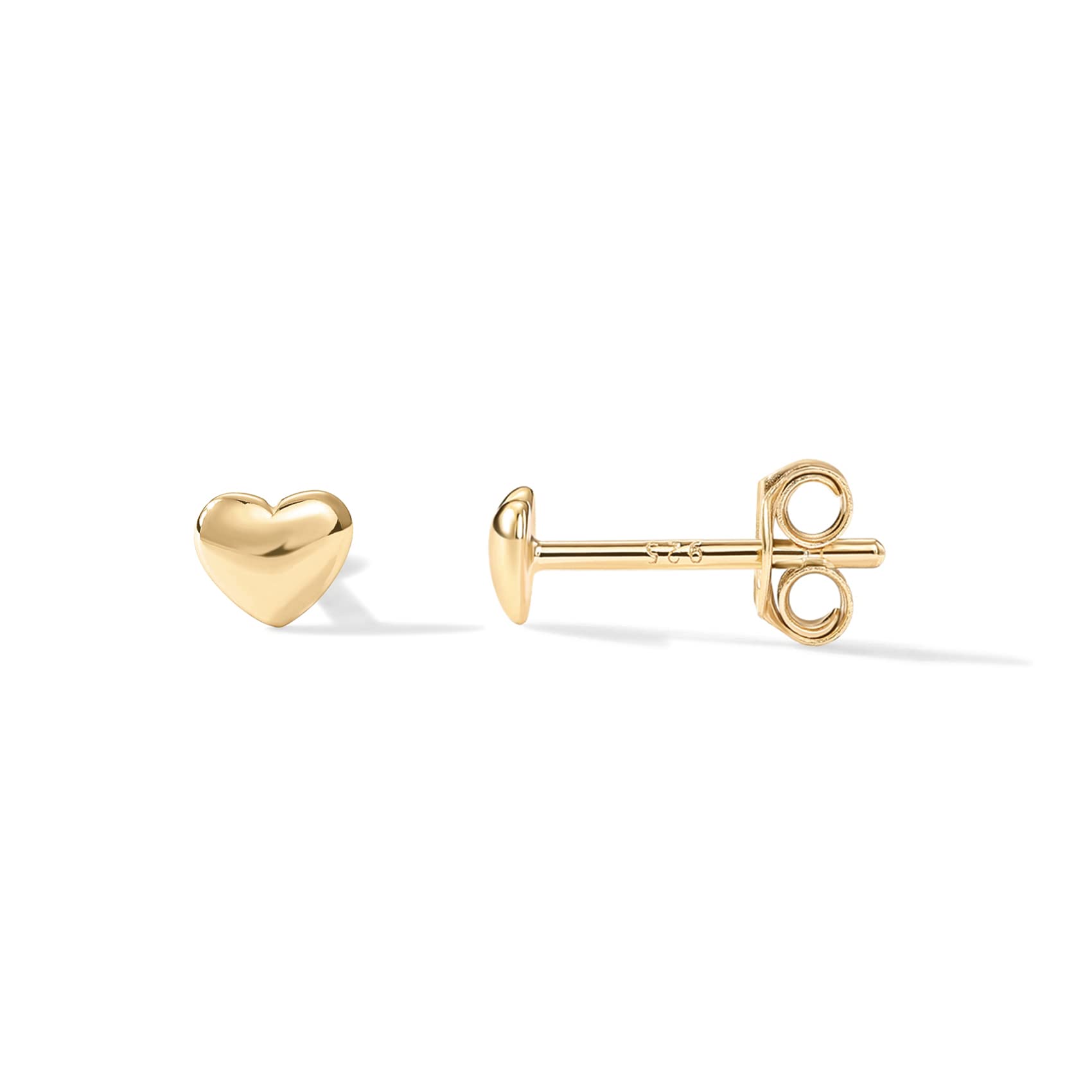 PAVOI 14K Gold Plated Valentines Heart Stud Earrings - Yellow — image 1