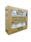 100% Organic Soft Breathable Muslin Swaddles 3 pack 47 inch by 47 inch 70% organic bamboo 30% organic cotton