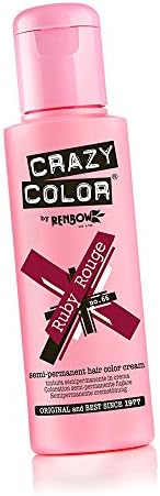 2 Crazy Color Semi Permanent Hair Colour Dye Cream by Renbow 100ml Ruby Rouge 66