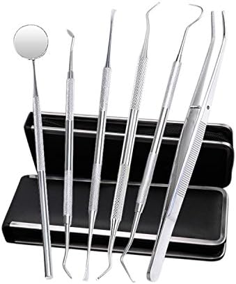 Dental Hygienist Tools - 6 Pack Dental Tools for Deep Teeth Cleaning - Dental Instruments High Grade Stainless Steel Tartar Scraper Tartar Remover