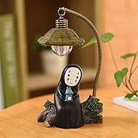 Kimkoala Spirited Away Figures, Cute Studio Ghibli Miyazaki No Face Man with Night Lamp Light Action Figure Toys for Children Gift for Home Garden Decoration (with Cute Blue Figure)