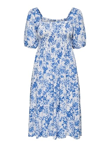 ONLY Onlstar Vienna S/S Smock Dress Wvn Abito Smocked in Viscosa, Riverside, S Donna