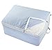 Canvas Storage Bags for Nursery & Kid's Room Decor, Toys Organizer Cubes Bags with Lace Trim, Three-side Zippers, Ideal for Baby's Clothes, Sweaters, Comforters, Blankets Storage, Baby Blue