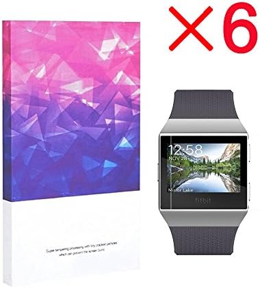 Fitbit Ionic Full Coverage Screen Protector, Addprime 6 Pack Anti-Bubble Anti-Fingerprint Coating Rounded Edges HD Clear Film Soft Screen protector for Fitbit Ionic