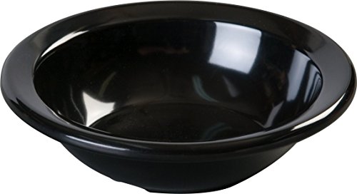 Carlisle KL80503 Kingline Melamine Rimmed Fruit Bowl, 4 fl. oz. Capacity, 4-19/32" Dia. x 1.29" H, Black (Case of 48)
