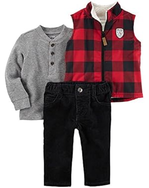 Baby Boy's 3-Piece Checked Little Vest Set Newborn