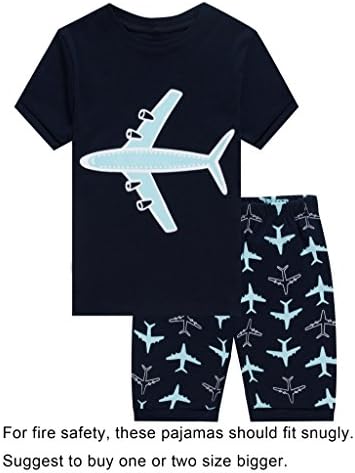 Babypajama Airplane Little Boys' Short Pajama Set 2 Piece Blue Size 6