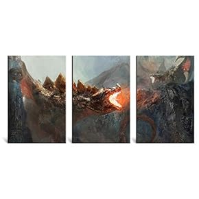 3 Panel Monster Spiting Fire x 3 Panels