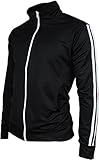Angel Cola Men's Retro Stripes Full Zip-up Track Top Jacket