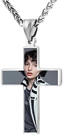 HJFamsso Unique Finn_Cool_Wolfhard Cross Necklace Pendant Religious Jewelry