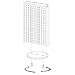 Azar 700513-WHT Pegboard Two-Sided Counter Display, Translucent Pegboard, White