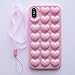 DMaos Compatible with iPhone X/iPhone Xs Case for Women, 3D Pop Bubble Heart Kawaii Gel Cover, Cute Girly for iPhone 10 10s 5.8 Inch - Pink
