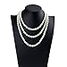 Pearls Flapper Beads 1920s Accessories Fashion Sweater Chain Faux Pearl Necklace,Cluster Gastaby 2 pack