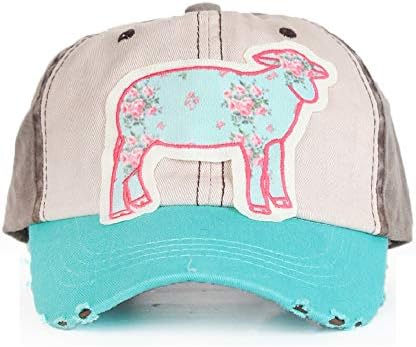 Southern Junkie Jp Flower Sheep Lamb Farm Ag Hat Cap Turquoise Blue Black Beige Pink