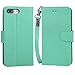 Arae Case for iPhone 7 Plus/iPhone 8 Plus, Premium PU Leather Wallet Case with Kickstand and Flip Cover for iPhone 7 Plus (2016) / iPhone 8 Plus (2017) 5.5 inch - Green