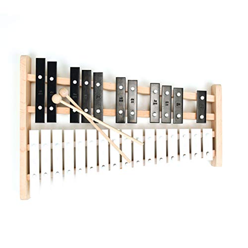 Professional Wooden Alto Full Size Glockenspiel Xylophone with 27 Metal Keys for Adults & Kids