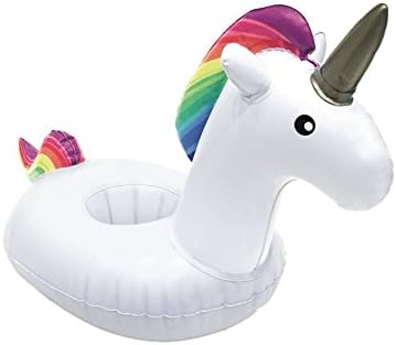 Motosupply Mini Unicorn Floating Inflatable Drink Can Cell Phone Holder Stand Pool Swimming Bath Party Kids Float Toys