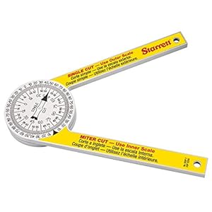 Starrett ProSite Miter Protractor Angle Finder with Two Laser Engraved Scales – Ideal for Carpenters, Plumbers, and DIY Home Improvement – 7″ Narrow Plastic – 505P-7