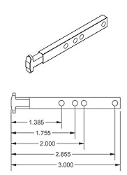 WRS 4-Hole Die Cast T Shaped Pivot Bar - 4 Pack
