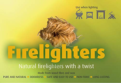 Veksun Wood Wool Fire Starters, Natural Kindling Charcoal Starters Wood Wool Duraflame Long Burning for Fireplace,Camping,Fire Pit, BBQ Grill, Wood Pellet Stove,Log Burner,Pizza Oven, Smokers 32 Pcs