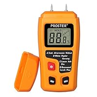 Proster Handheld Wood Moisture Test Meter LCD Moisture Tester for Wood Moisture Detector for Firewood Paper Humidity Measuring Include 9V Battery with 2 Test Probe Pins
