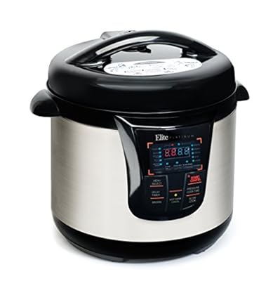 Elite Platinum 8 Quart 14-in-1 Multi-Use Programmable Pressure Cooker, Slow Cooker, Rice Cooker, Sauté, and Warmer - Blac