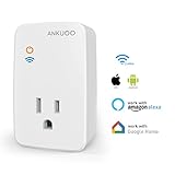 Ankuoo REC Lite White Wi-Fi Smart Plug with Push Notifications, New Firmware with AP Mode, Guarantees Connection To Your Router, Works with Alexa