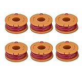 LBK 6-Pack Replacement 10-Foot Grass Trimmer/Edger Spool Line, Compatible with Worx WA0010