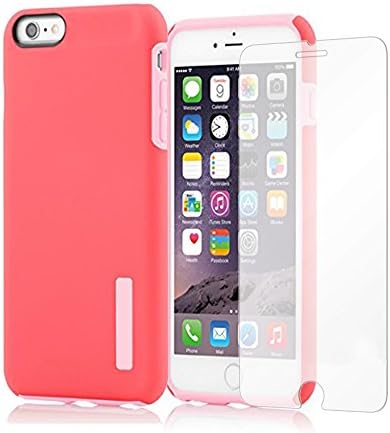 iPhone 6S Plus Case with Bonus Screen Protector 2 in 1 Pack Hybrid Dual Layer Full Body Protective Hard Armor Case for Apple iPhone 6 Plus / 6S Plus (Watermelon Red [5.5inch])