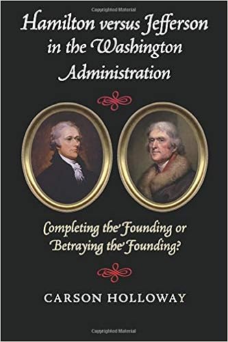 Hamilton Versus Jefferson In The Washington Administration