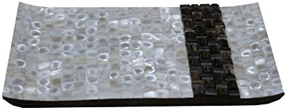 Opulent Homes White Mother of Pearl taadiwood Tray 12x7