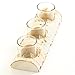 Koyal Wholesale Birch Wedding 10-Inch Birch Log Candle Holder with 3 Glass Candle Holders, Real Wood Log Decor, Holiday Wood Log Candle Holder Centerpiece, Christmas Birch Tree Candle Holder