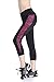 EAST HONG Women's Yoga Leggings Exercise Workout Pants Gym Tights (Large.Black/Rose.(Capris))