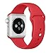 Apple Watch 38mm Band, ClockChoice Silicone Strap Sport Replacement Kit for iWatch, RED | Bonus Case Included | Includes 3 Pieces, for 2 Lengths