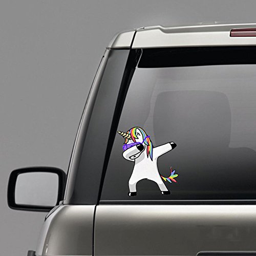 AhlsenL Unicorn Vinyl Decal Silhouette Sticker for Car Automobile Window Wall Laptop Notebook Rainbow Computer Truck Pencil Box (Color 9, 4.5 x 5.1 inches)