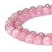 BRCbeads Gorgeous Natural Rose Quartz Gemstone Faceted Round Loose Beads 4mm Approxi 15.5 inch 88pcs 1 Strand per Bag for Jewelry Making