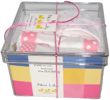 Noa Lily Small Layette Gift Basket, Pink Dot, 6 Months